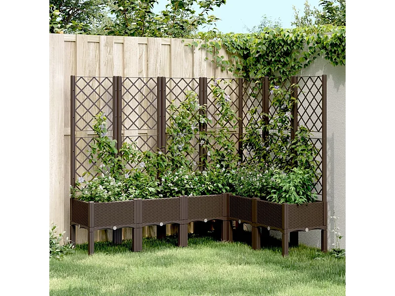 Jardinière avec treillis marron 160x120x142 cm PP FR99798