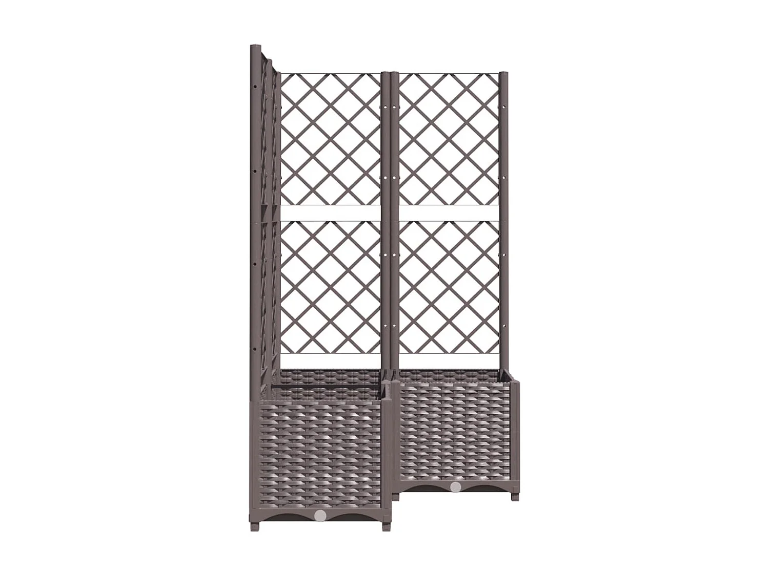 Plantenbak met latwerk 80x80x136 cm polypropeen bruin BE573134