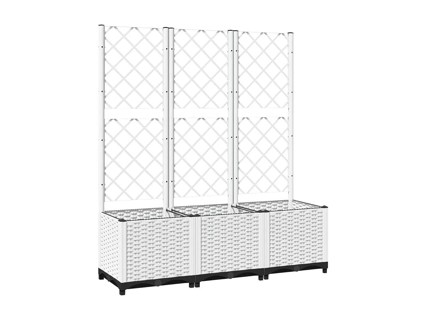 Jardinière avec treillis Blanc 120x40x136 cm PP FR55574