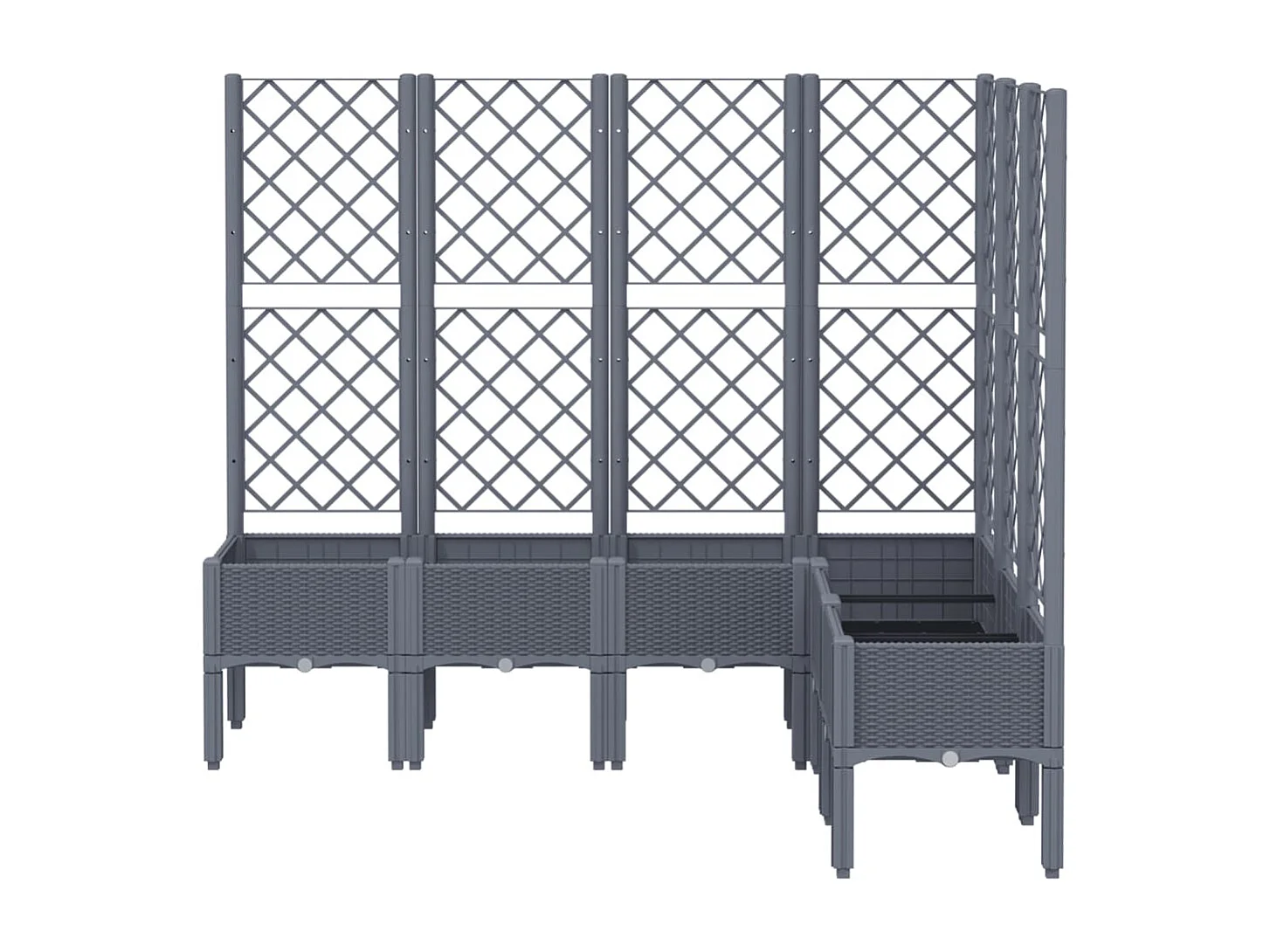 Jardinière avec treillis gris 160x120x142 cm PP FR82505