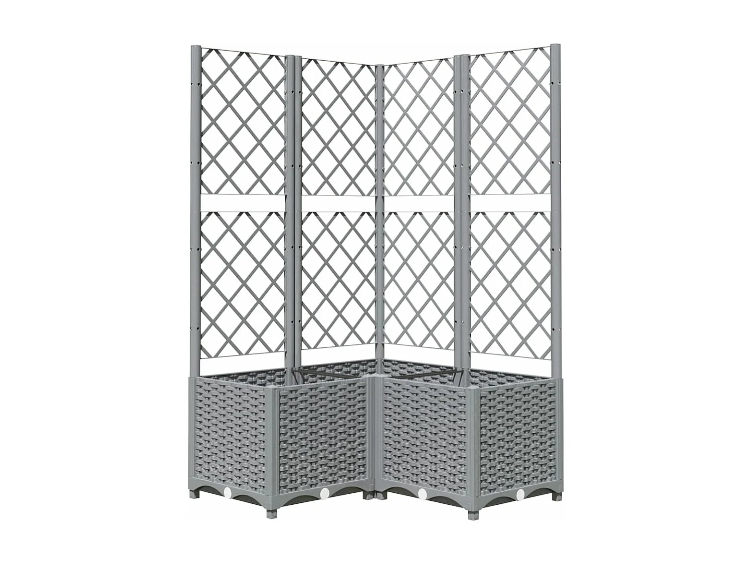 Jardinière avec treillis Gris clair 80x80x136 cm PP FR87254
