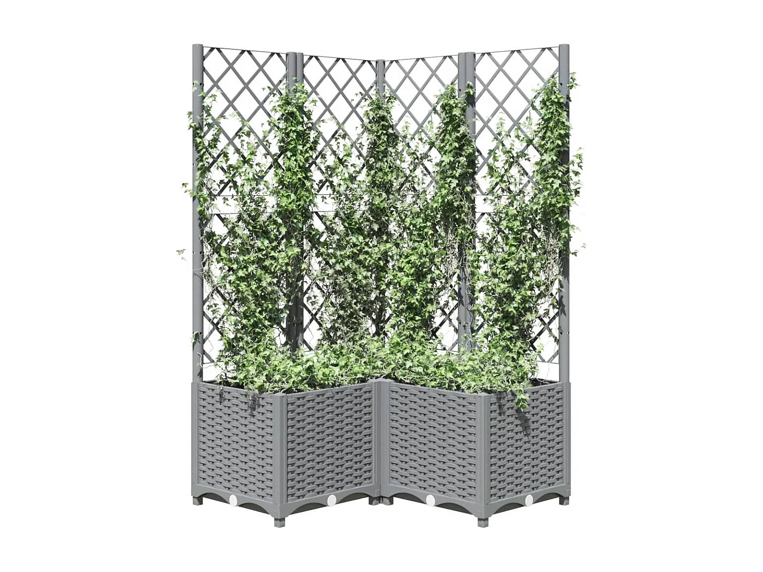 Jardinière avec treillis Gris clair 80x80x136 cm PP FR87254