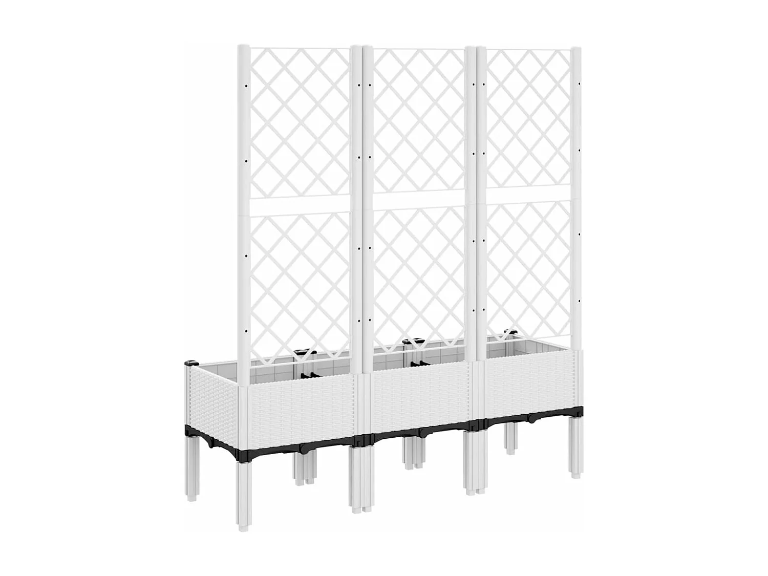 Jardinière avec treillis blanc 120x40x142 cm PP FR91745