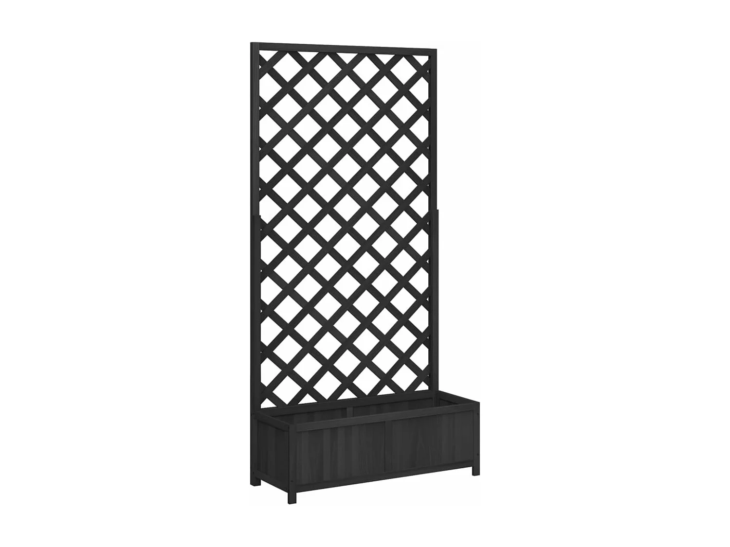 Jardinera con enrejado madera maciza de abeto negro ES333315