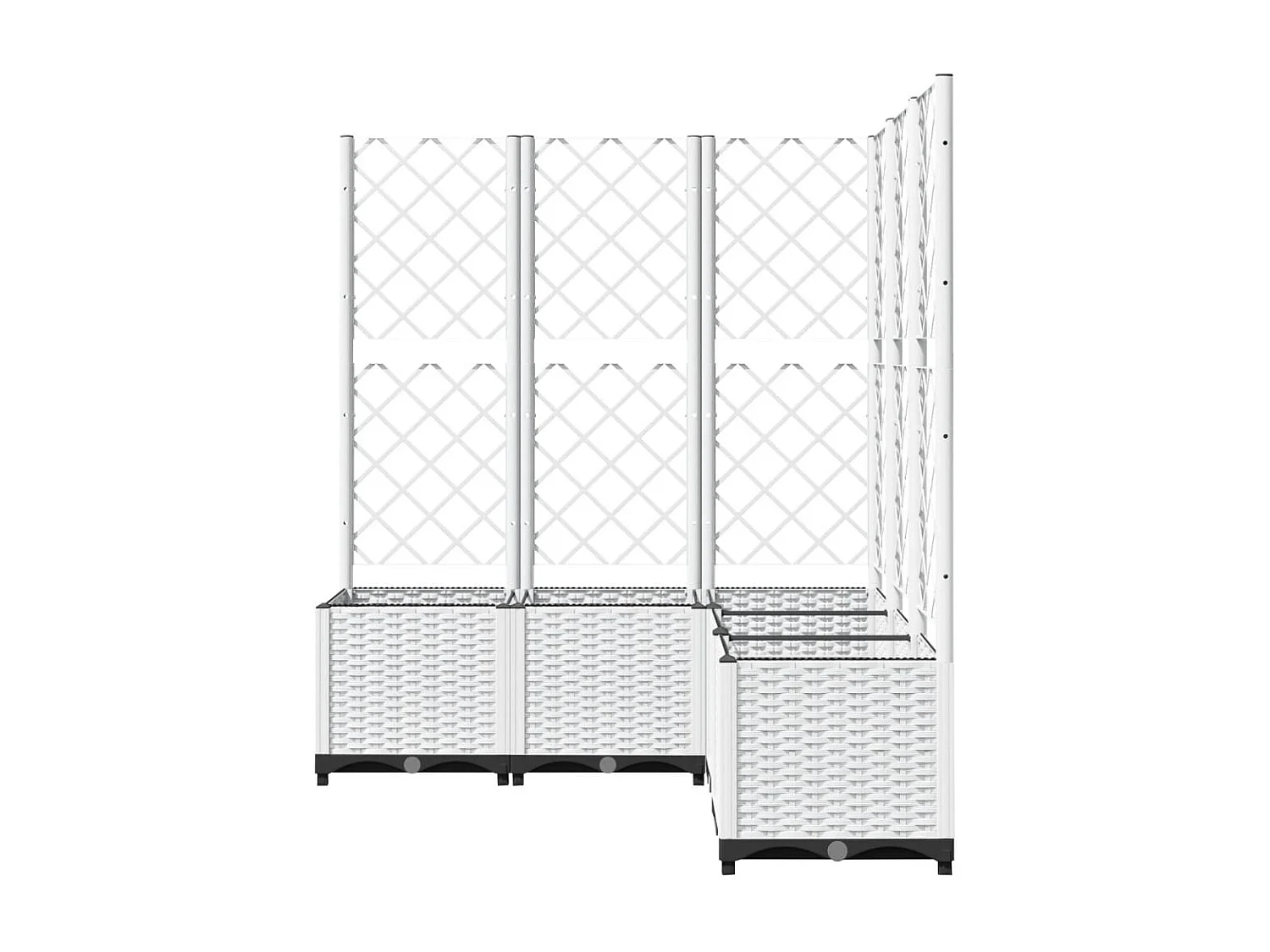 Jardinière avec treillis Blanc 120x120x136 cm PP FR55096