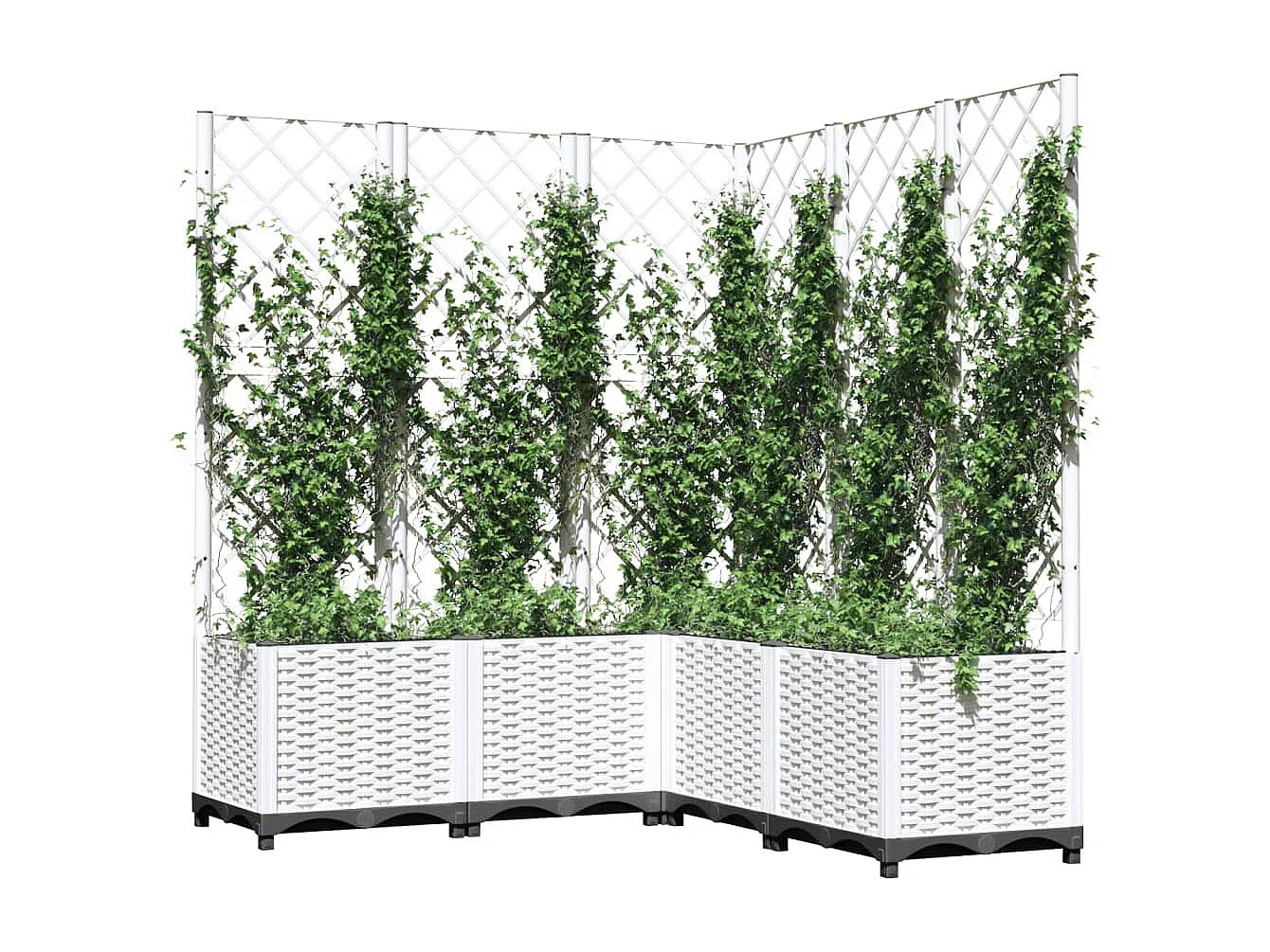 Jardinière avec treillis Blanc 120x120x136 cm PP FR55096