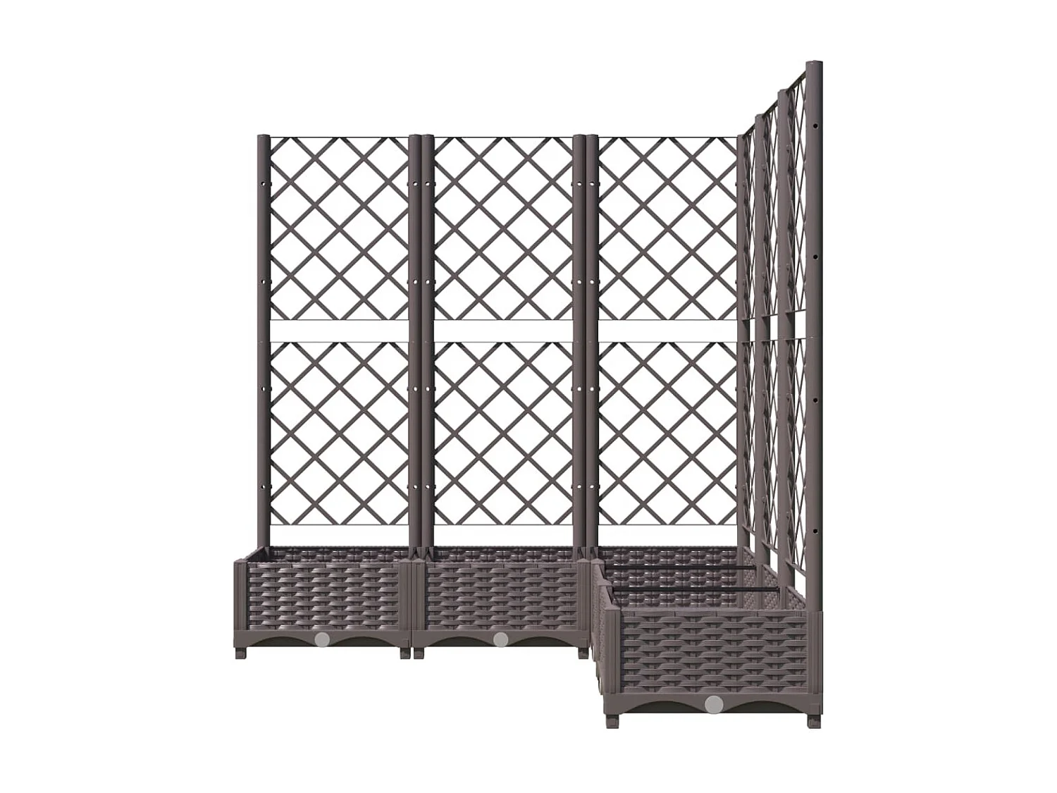 Jardinière avec treillis Marron 120x120x121,5 cm PP FR96331