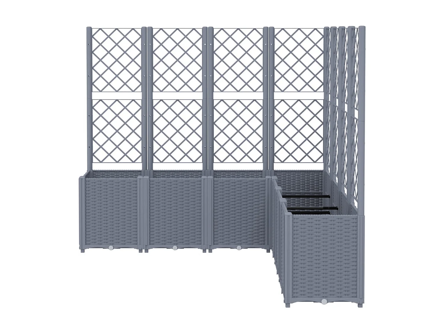 Jardinière avec treillis gris 160x160x140 cm PP FR89240