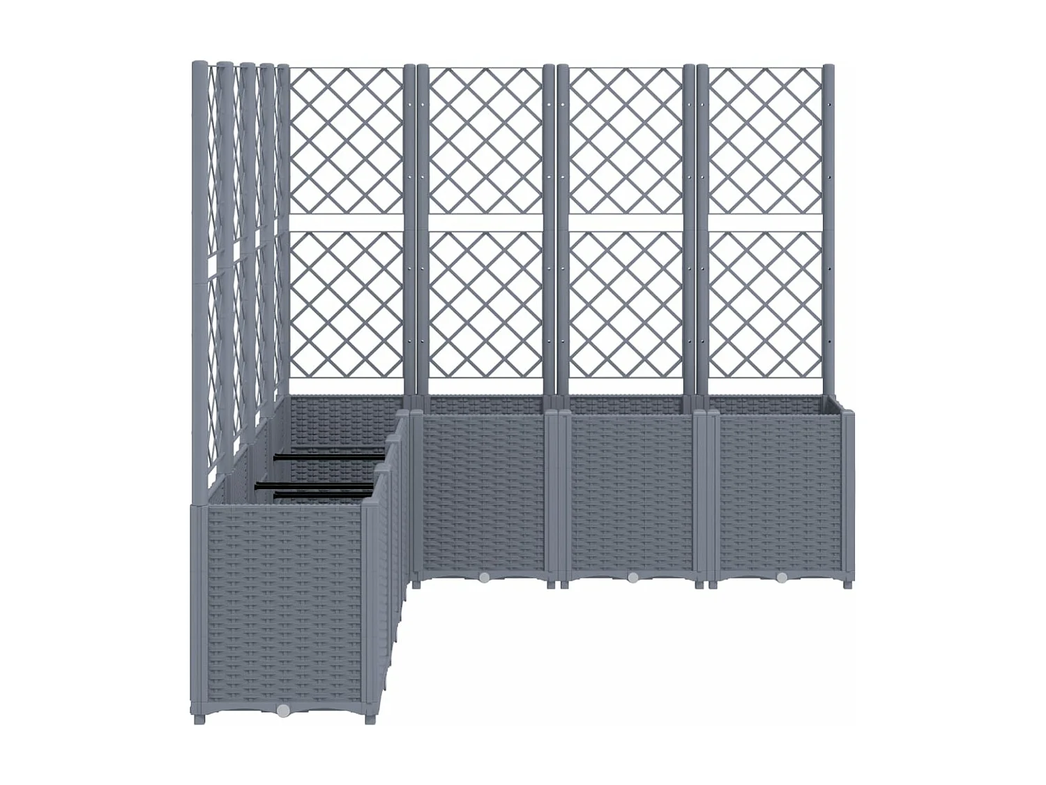 Jardinière avec treillis gris 160x160x140 cm PP FR89240