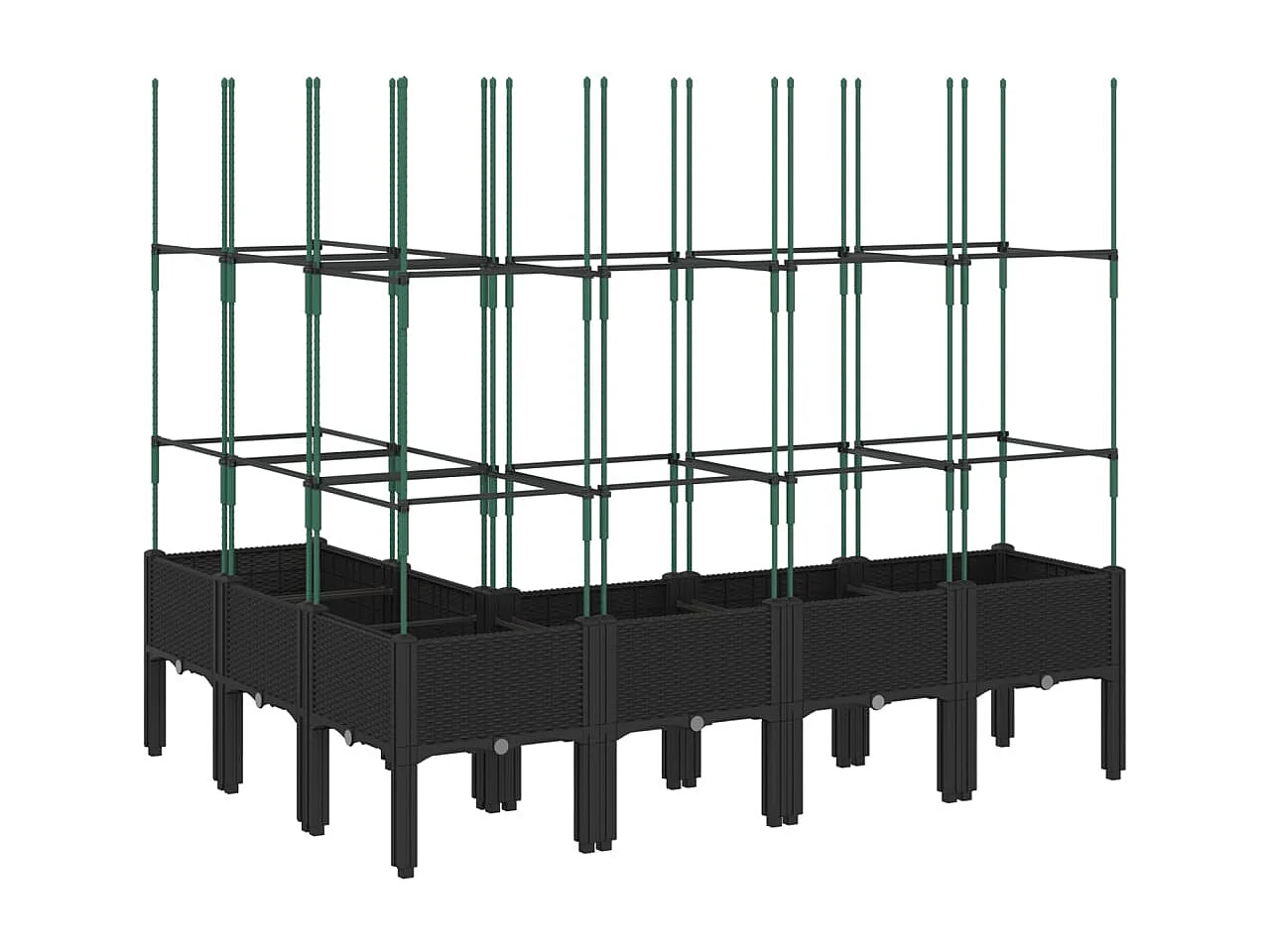 Jardinière avec treillis noir 160x120x142,5 cm PP FR42771
