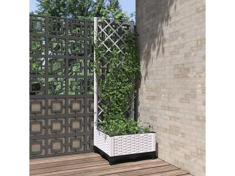 Plantenbak met latwerk 40x40x121,5 cm polypropeen BE671880