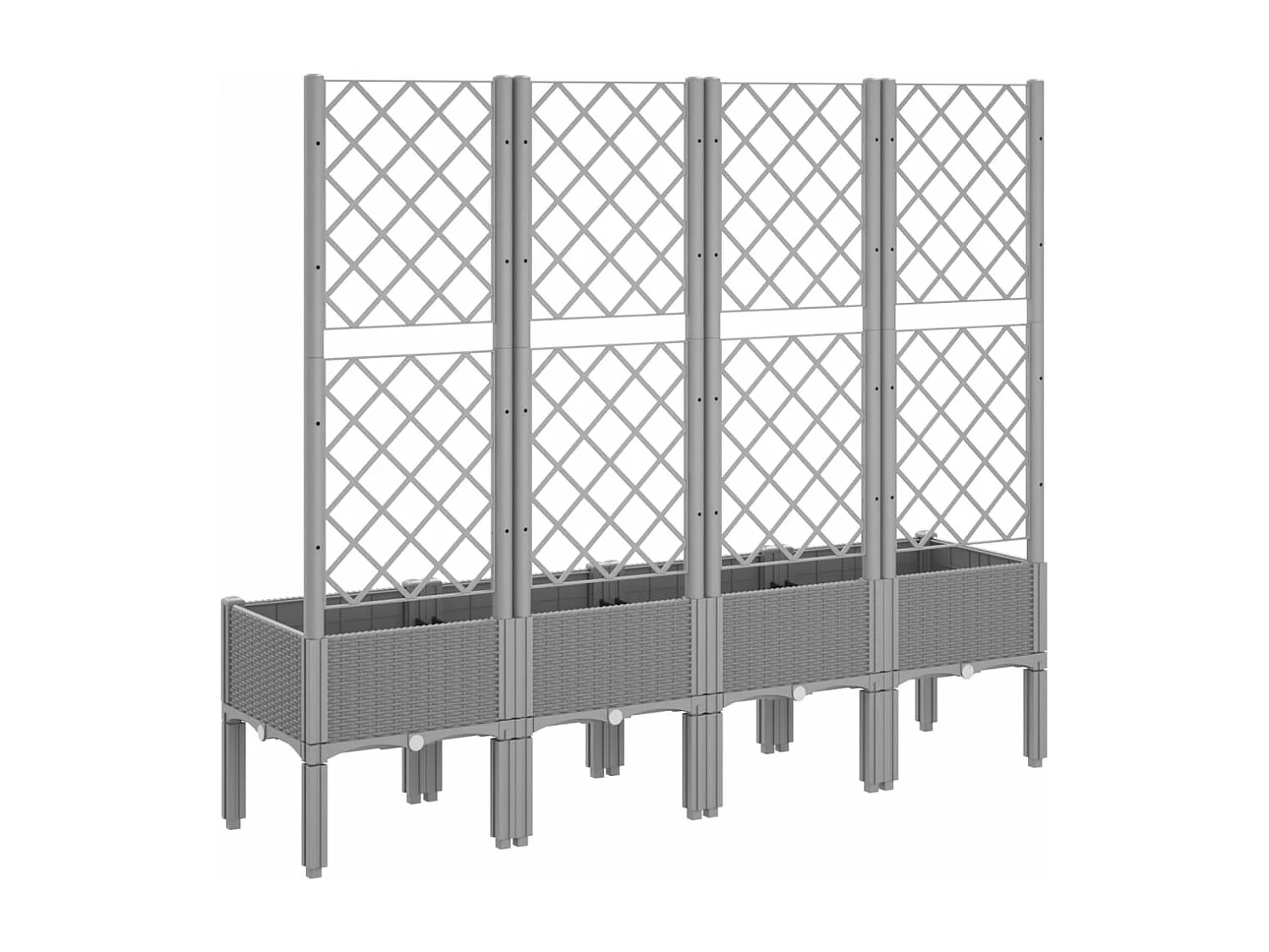 Jardinière avec treillis gris clair 160x40x142 cm PP FR82667