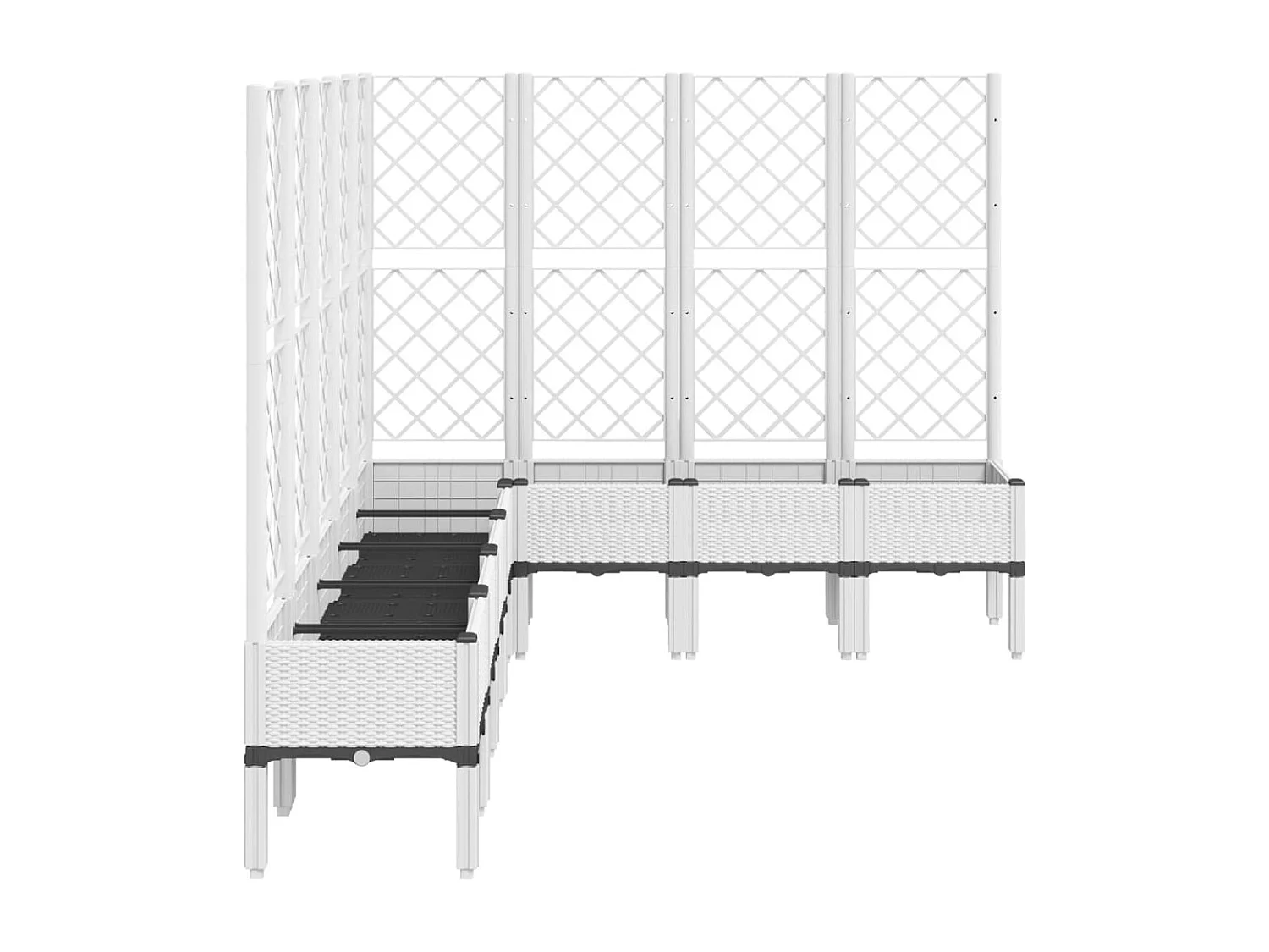 Jardinière avec treillis blanc 200x160x142 cm PP FR41336