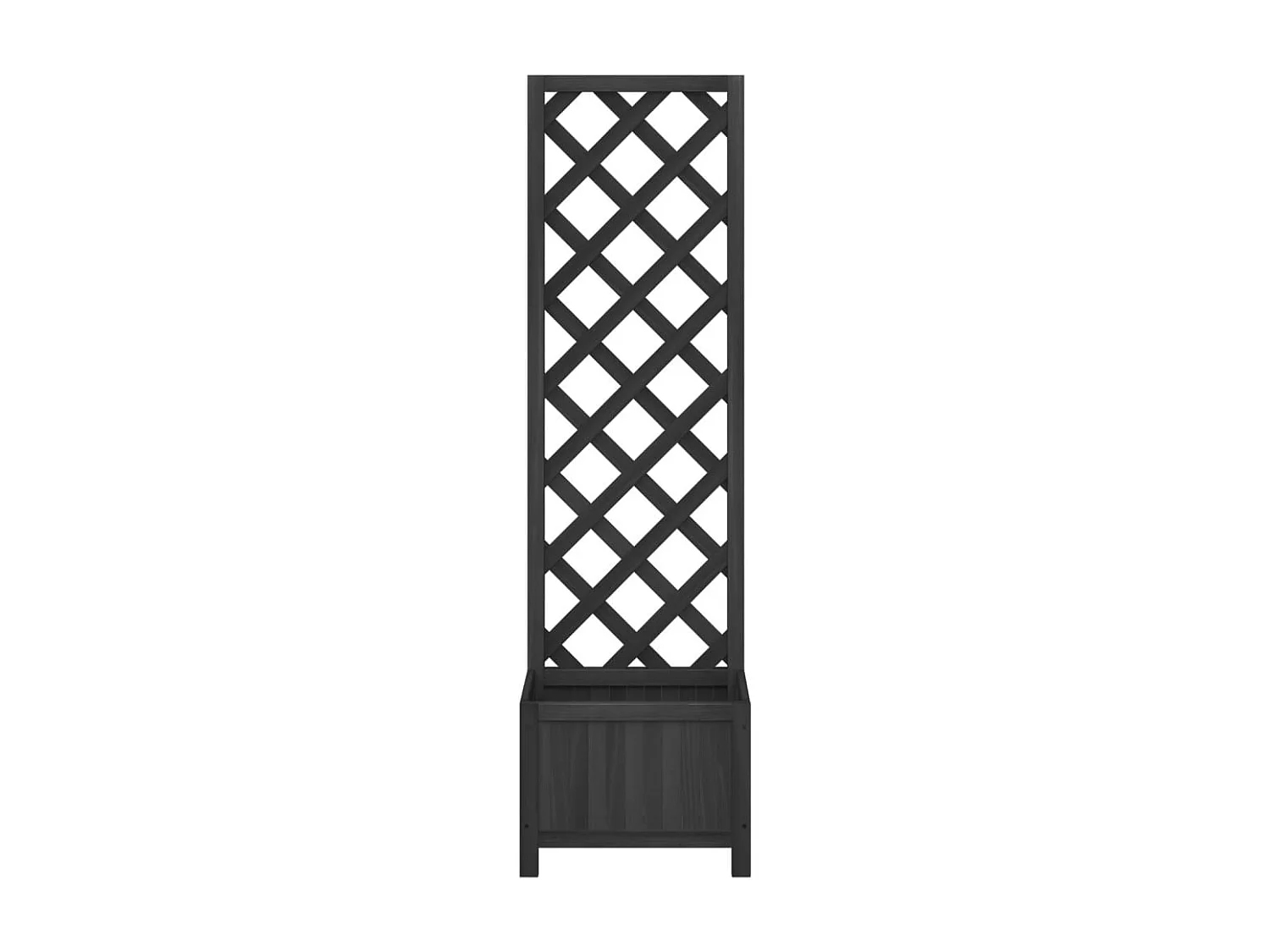 Jardinera con enrejado madera maciza de abeto negro ES458060