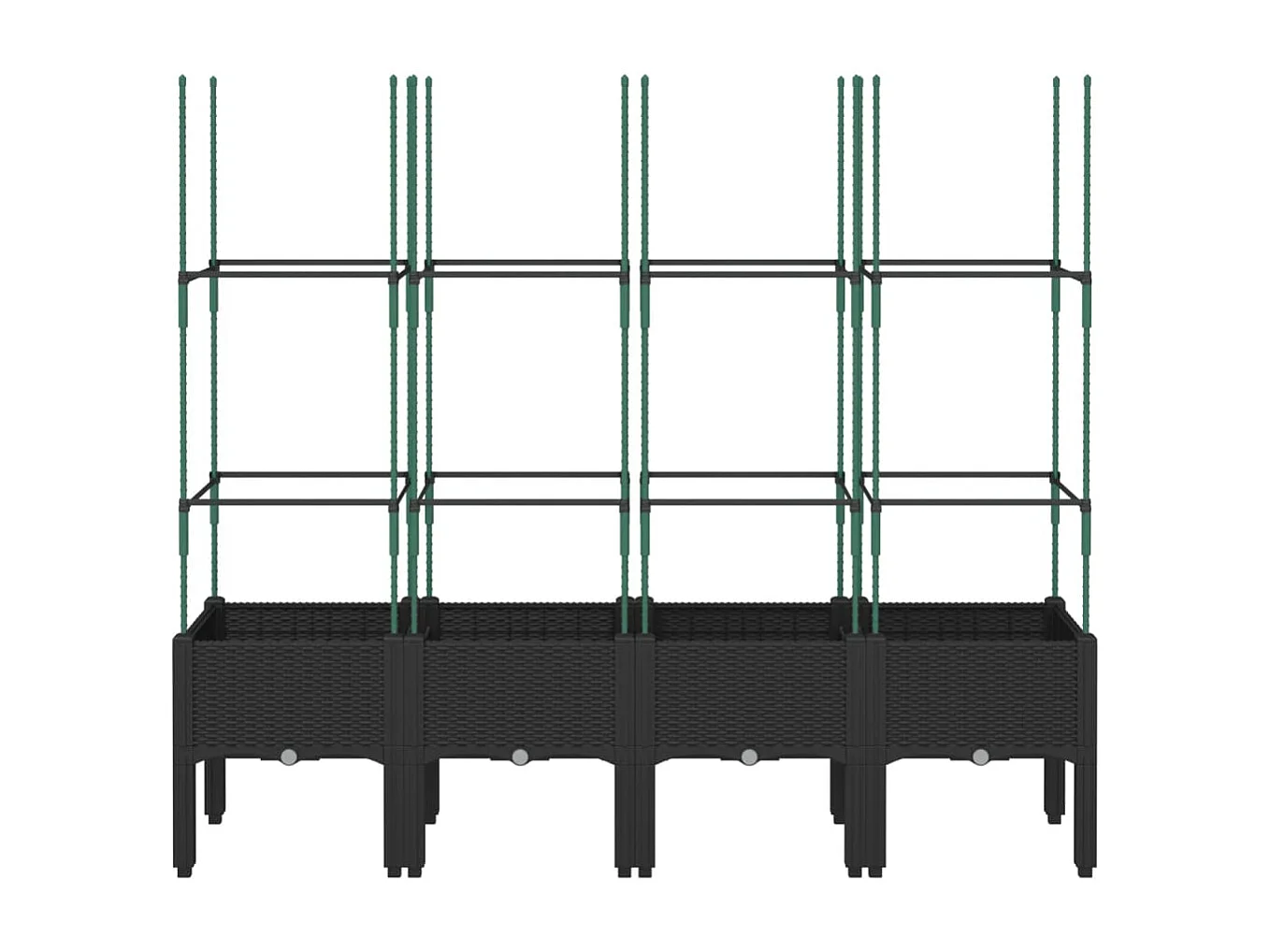 Jardinière avec treillis noir 160x40x142,5 cm PP FR72073