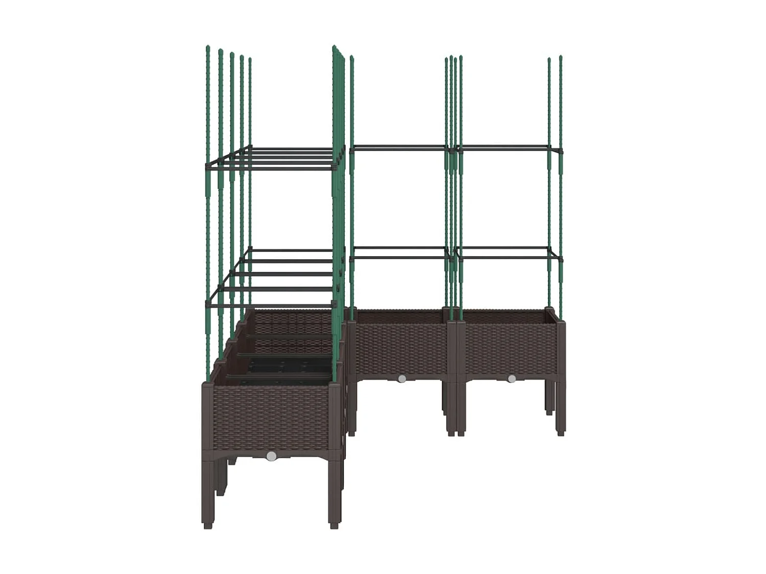 Jardinera con enrejado PP marrón 160x120x142,5 cm ES705545