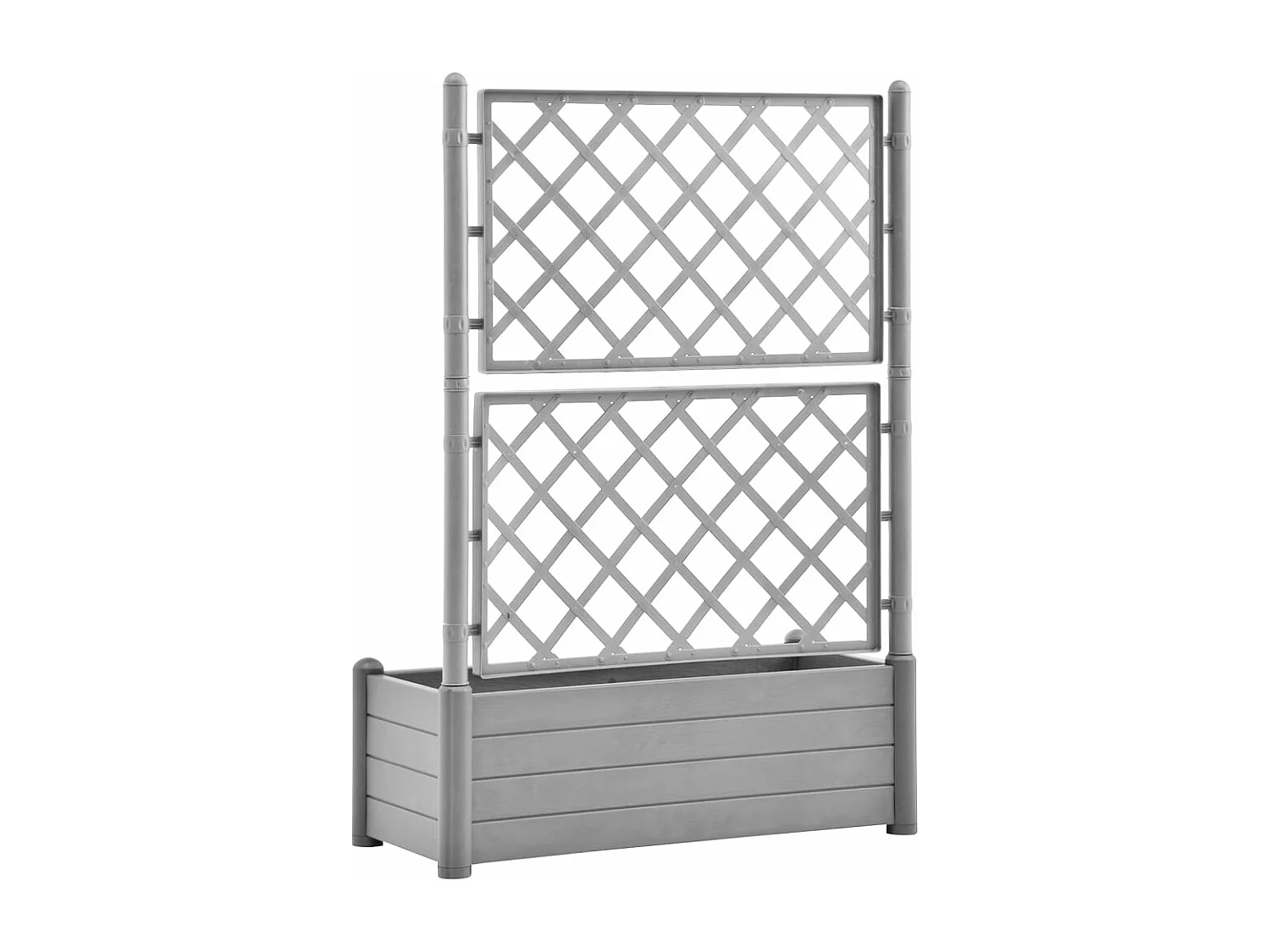 Jardinière avec treillis 100x43x142 cm PP Gris pierre FR96265