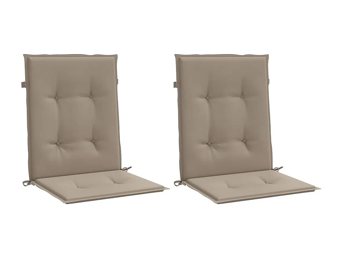 Coussins de chaise de jardin à dossier bas lot de 2 taupe FR296255