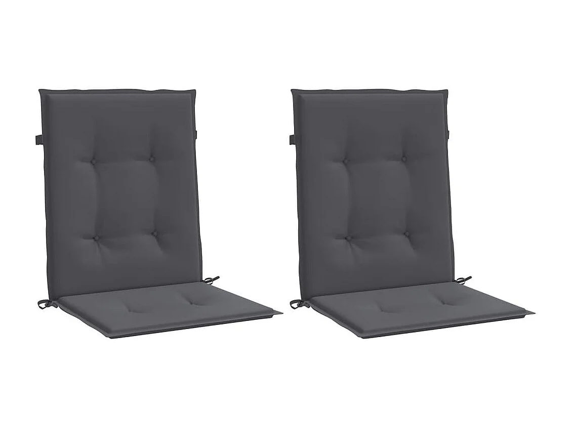Coussins de chaise de jardin à dossier bas lot de 2 anthracite FR167358