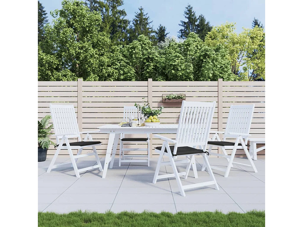 Coussins de chaise jardin lot de 4 noir 50x50x3 cm tissu oxford FR548609