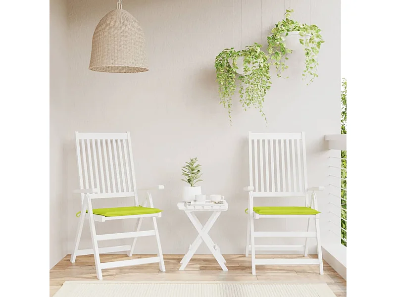 Coussins de chaise de jardin lot de 2 vert vif 50x50x3 cm FR799031