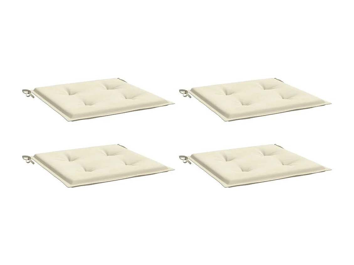 Coussins de chaise de jardin lot de 4 crème 40x40x3 cm FR914474
