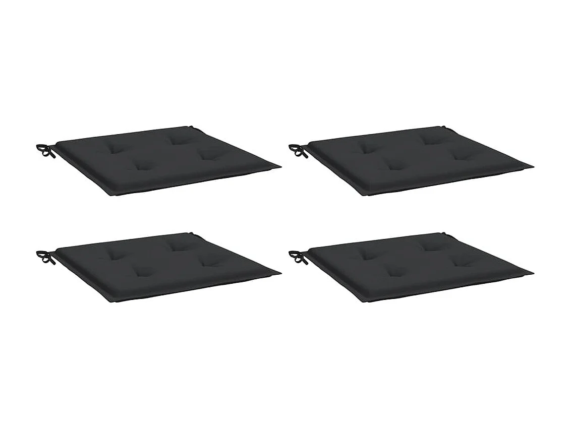 Coussins de chaise jardin lot de 4 noir 40x40x3 cm tissu oxford FR122325
