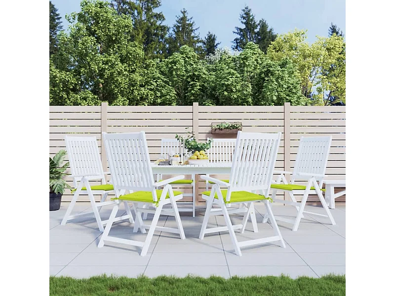 Coussins de chaise de jardin lot de 6 vert vif 40x40x3 cm FR801239