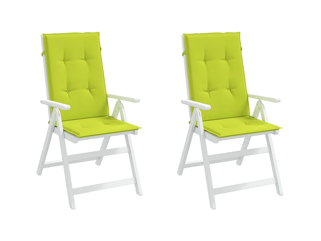 Coussins de chaise de jardin à dossier haut lot de 2 vert vif FR331335