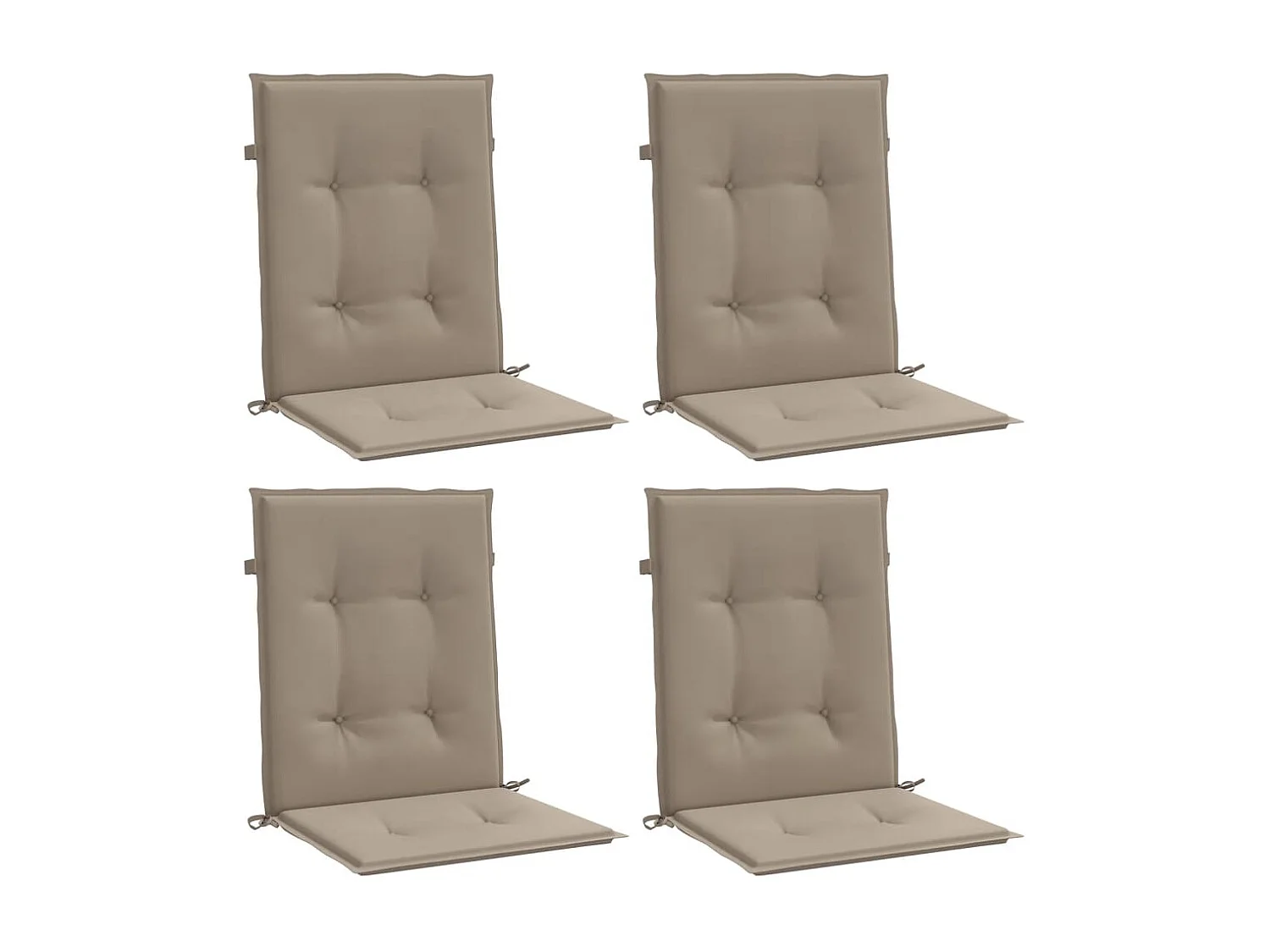 Coussins de chaise de jardin à dossier bas lot de 4 taupe FR600761
