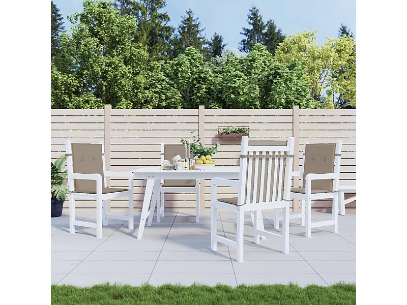 Coussins de chaise de jardin à dossier bas lot de 4 taupe FR600761