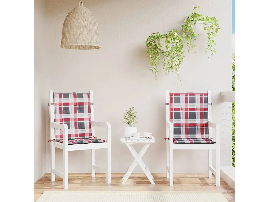 Coussins de chaise de jardin à dossier bas lot de 2 FR222596