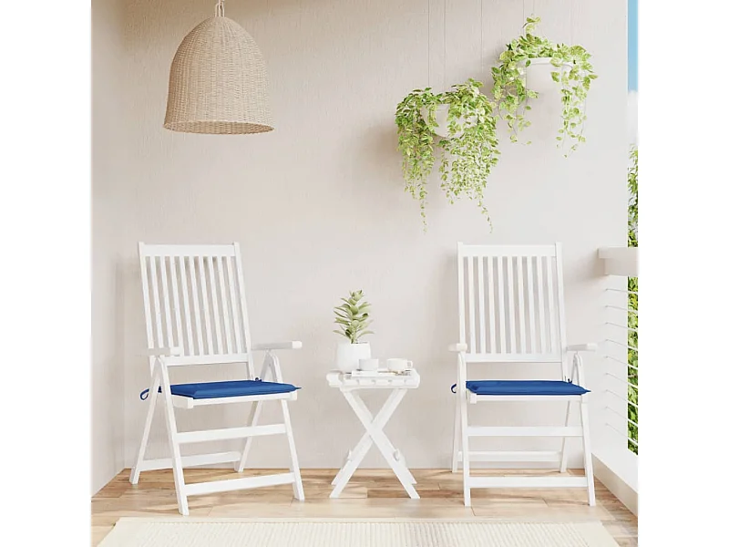 Coussins de chaise de jardin lot de 2 bleu royal 50x50x3 cm FR119064