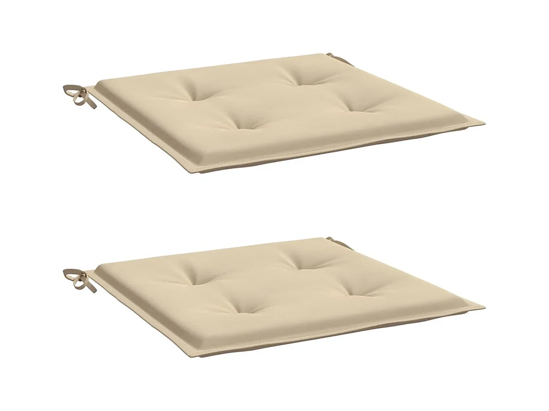 Coussins de chaise de jardin lot de 2 beige 50x50x3 cm FR158308
