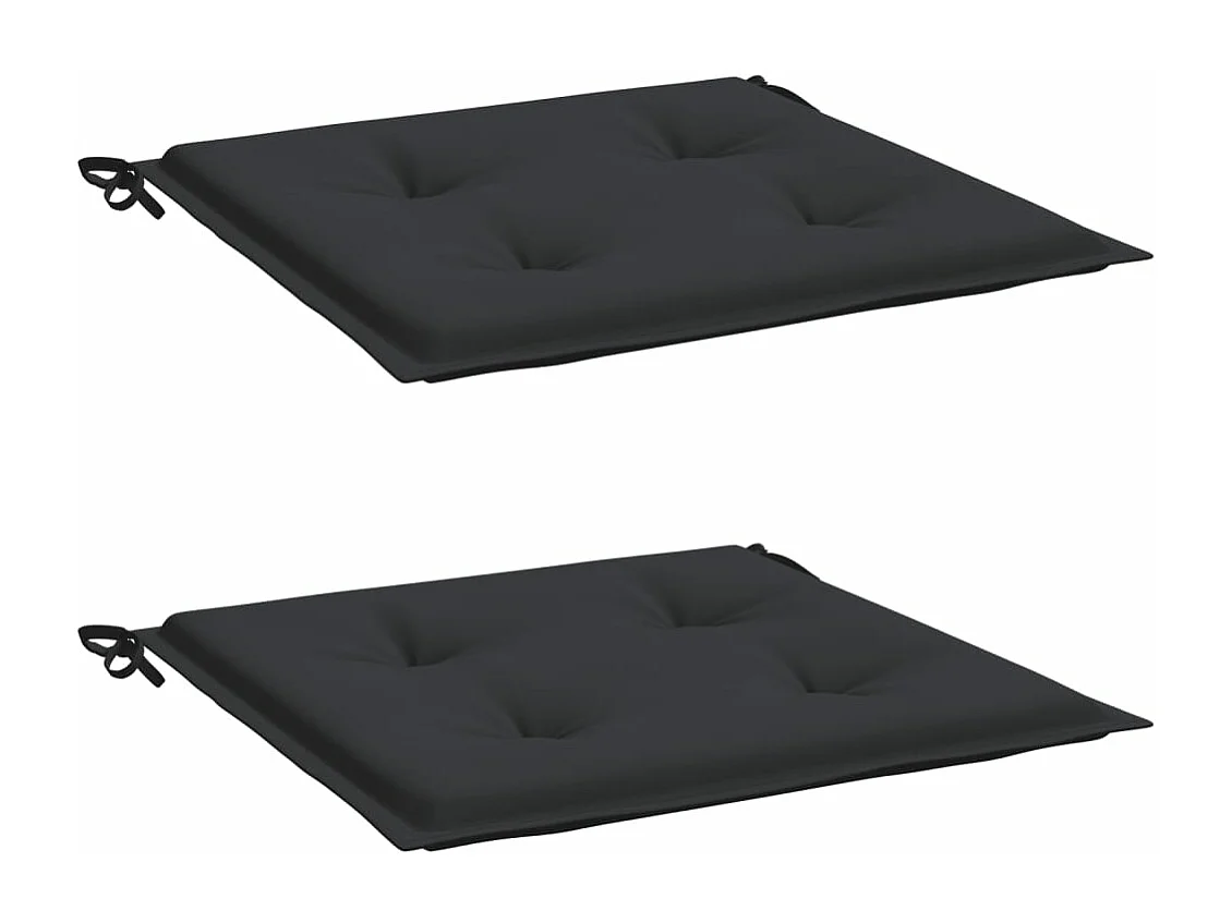Tuinstoelkussens 2 st 40x40x3 cm oxford stof zwart BE733183
