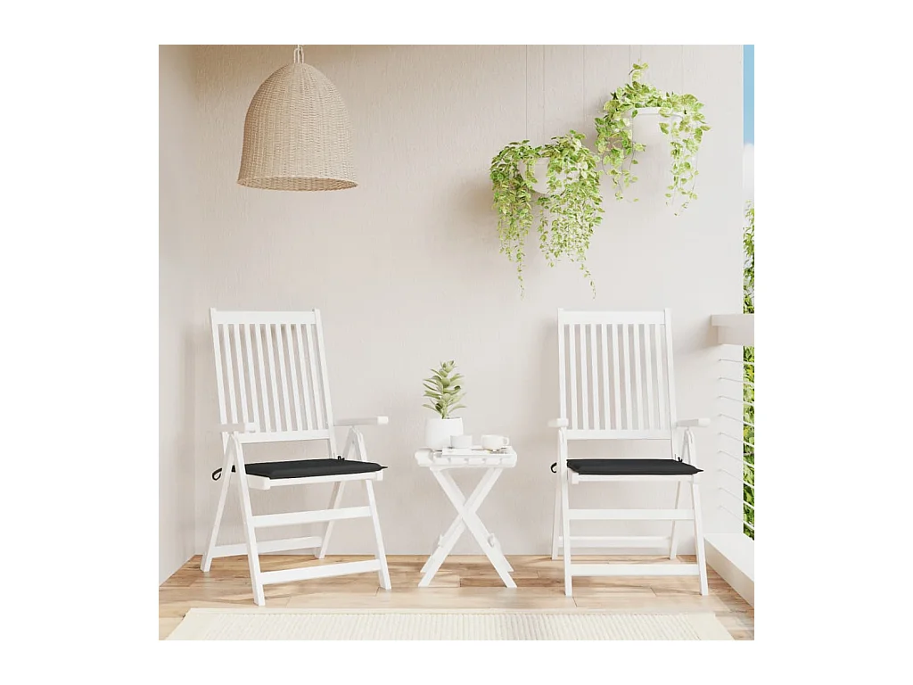Coussins de chaise de jardin lot de 2 noir 50x50x3 cm FR568066