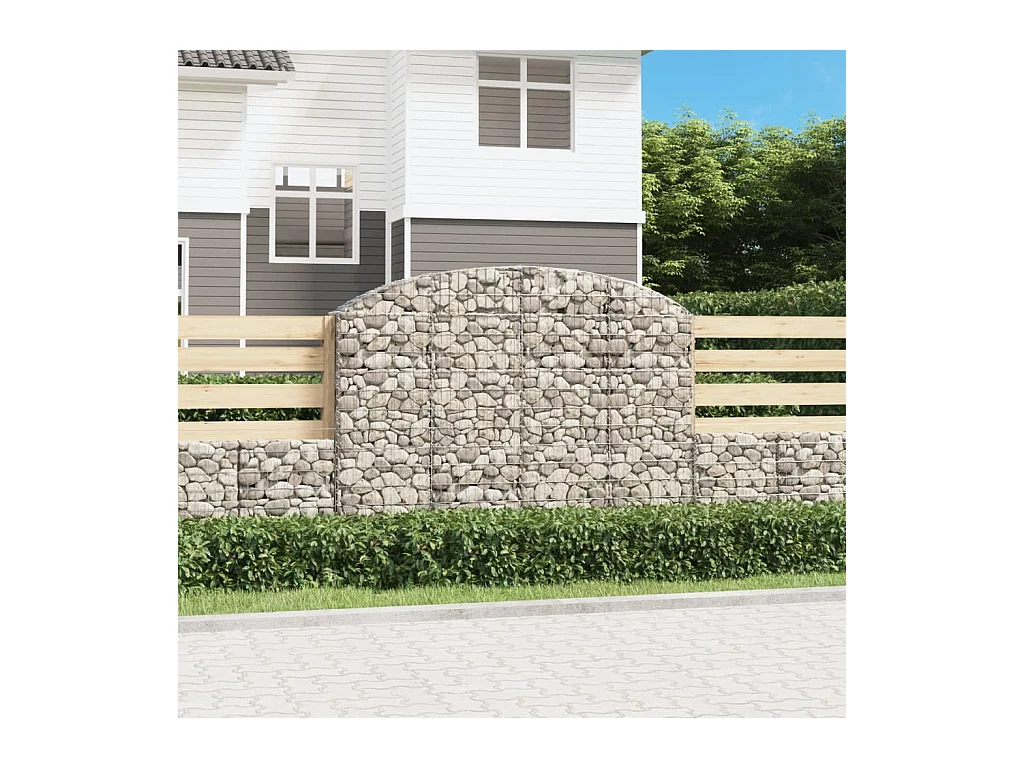 Cesta gaviones forma arco hierro galvanizado 200x30x140/160 cm ES135677