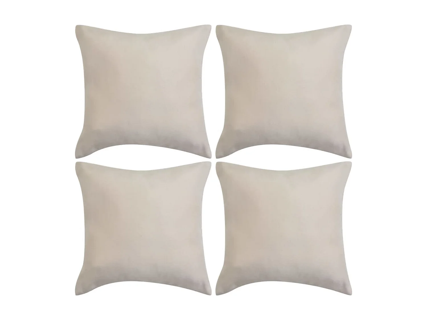 Housse de coussin 4 pcs 50 x 50 cm Polyester Faux Daim Beige FR414999