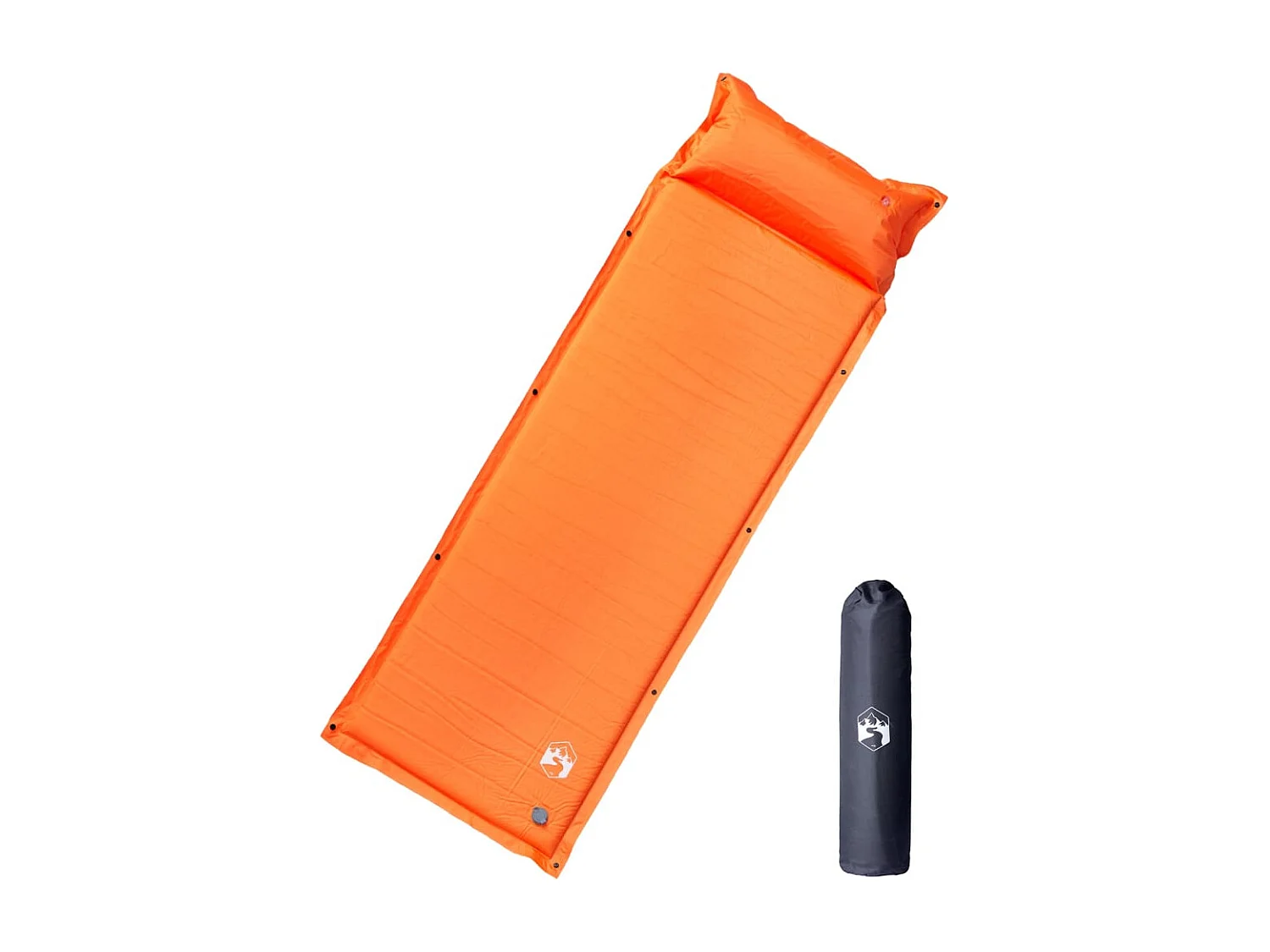 Matelas de camping autogonflant avec oreiller 1 personne orange FR537693