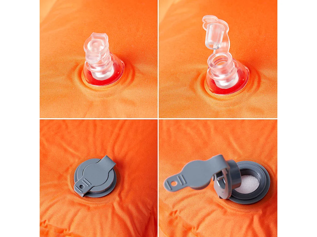 Matelas de camping autogonflant avec oreiller 1 personne orange FR537693