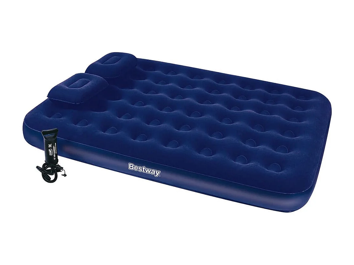 Colchón inflable con almohada y bomba 203x152x22 cm 67374 ES973768
