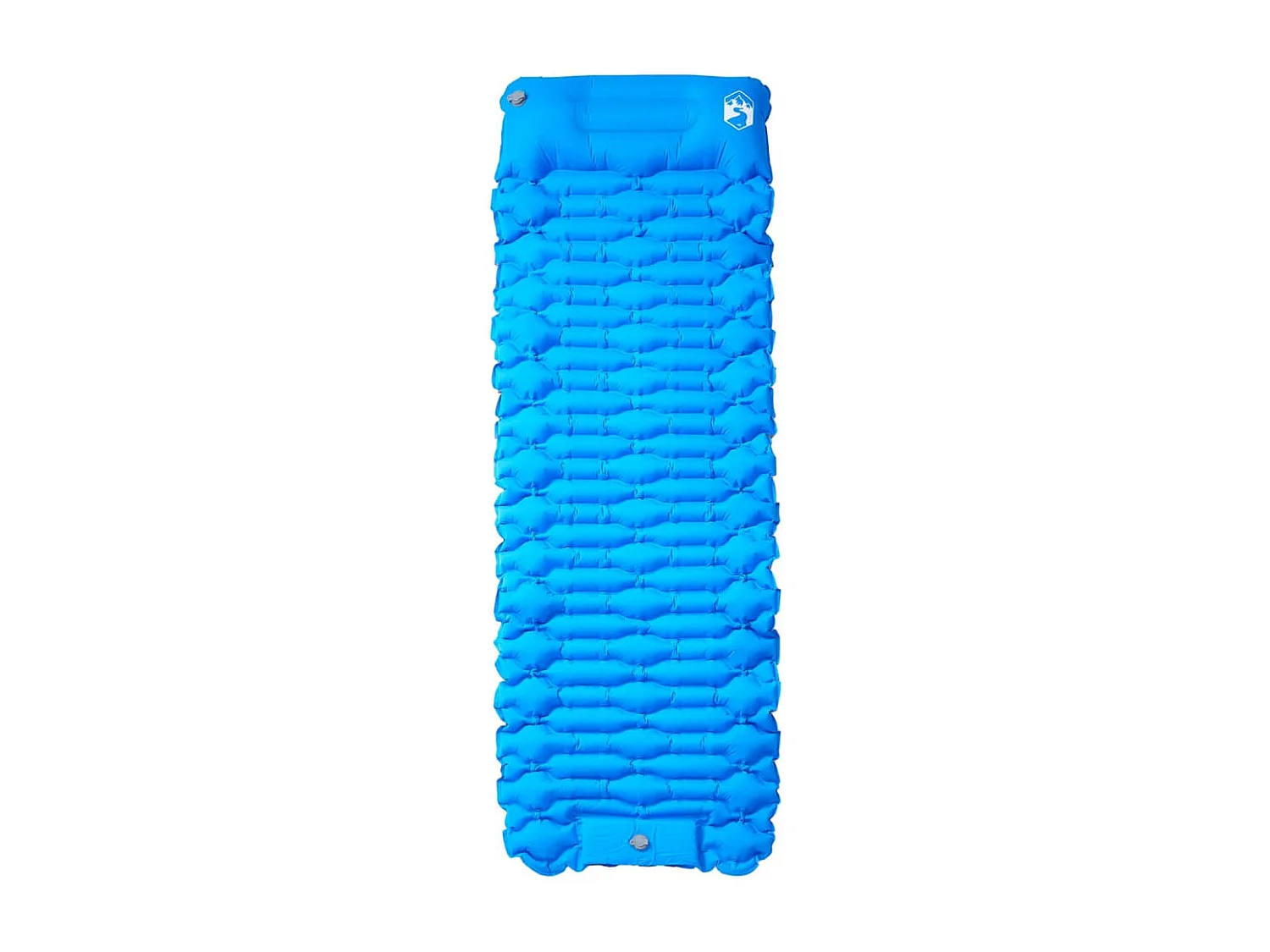 Matelas de camping autogonflant avec oreiller 1 personne bleu FR139533