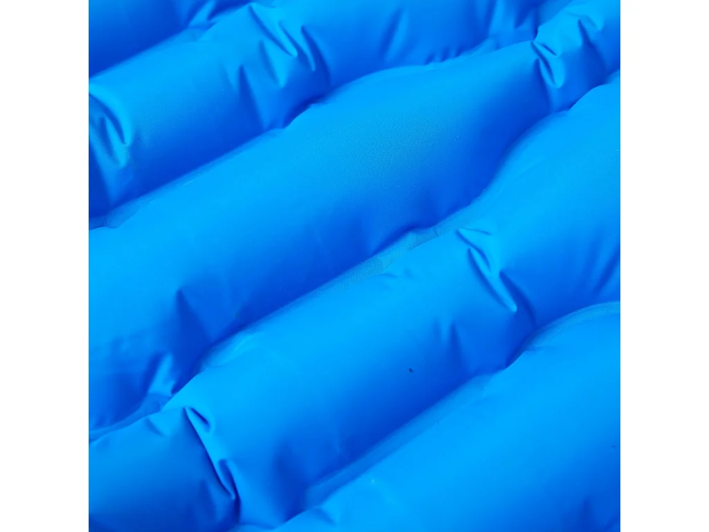 Matelas de camping autogonflant avec oreiller 1 personne bleu FR139533