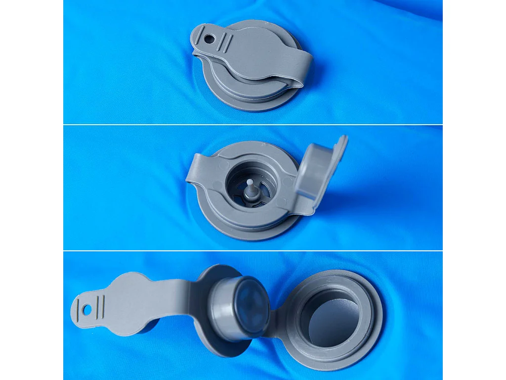 Matelas de camping autogonflant avec oreiller 1 personne bleu FR139533