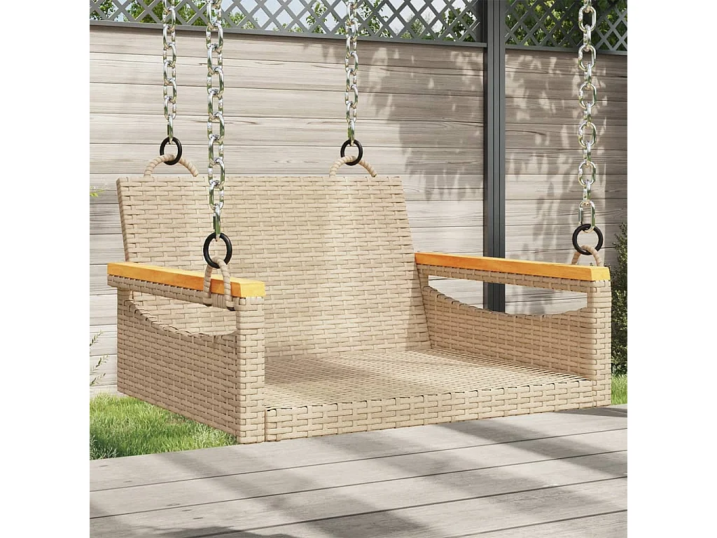 Balancelle beige 63x62x40 cm résine tressée FR777625