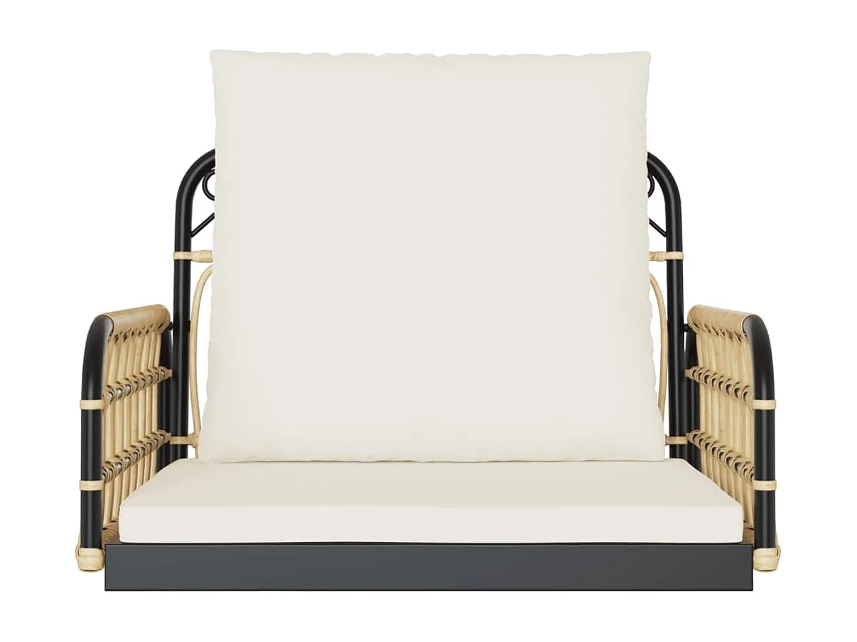 Cadeira de baloiço com almofadões 63x58x39 cm vime PE e aço PT175690