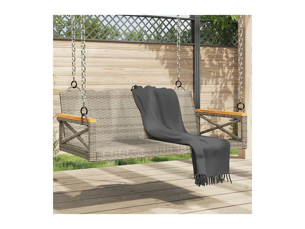 Balancelle gris 109x62x40 cm résine tressée FR374943