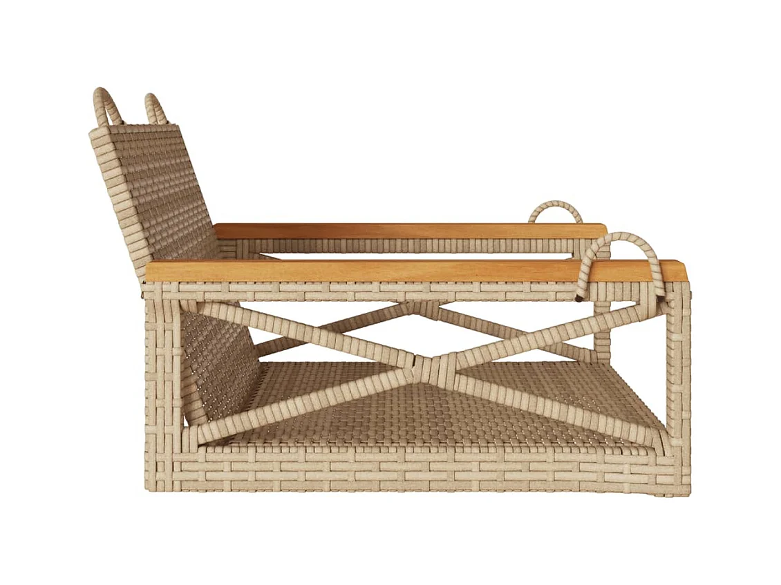 Banco columpio de ratán sintético beige 63x62x40 cm ES572753