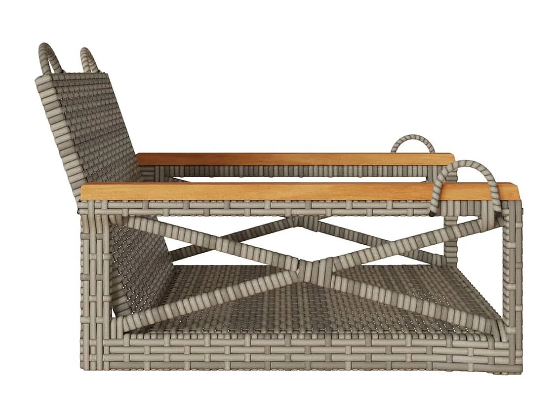 Banco baloiço 63x62x40 cm vime PE cinzento PT918327