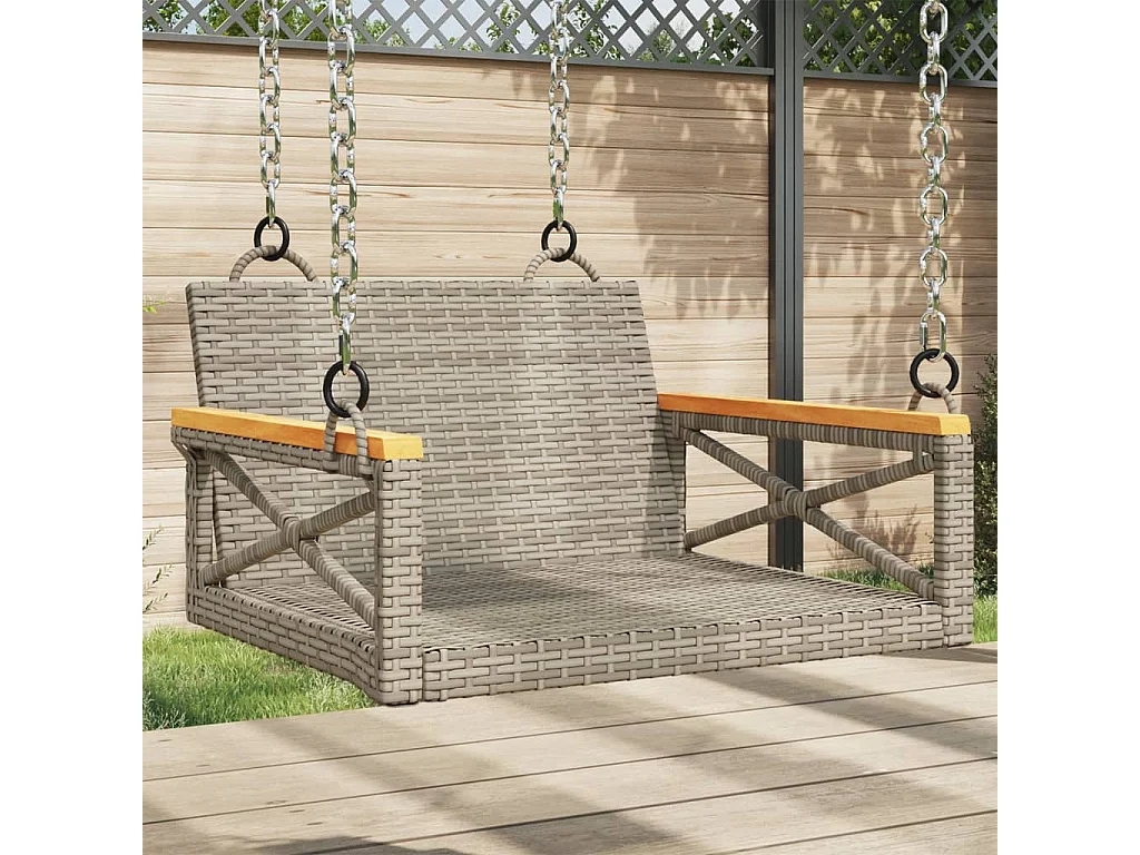 Balancelle gris 63x62x40 cm résine tressée FR404166